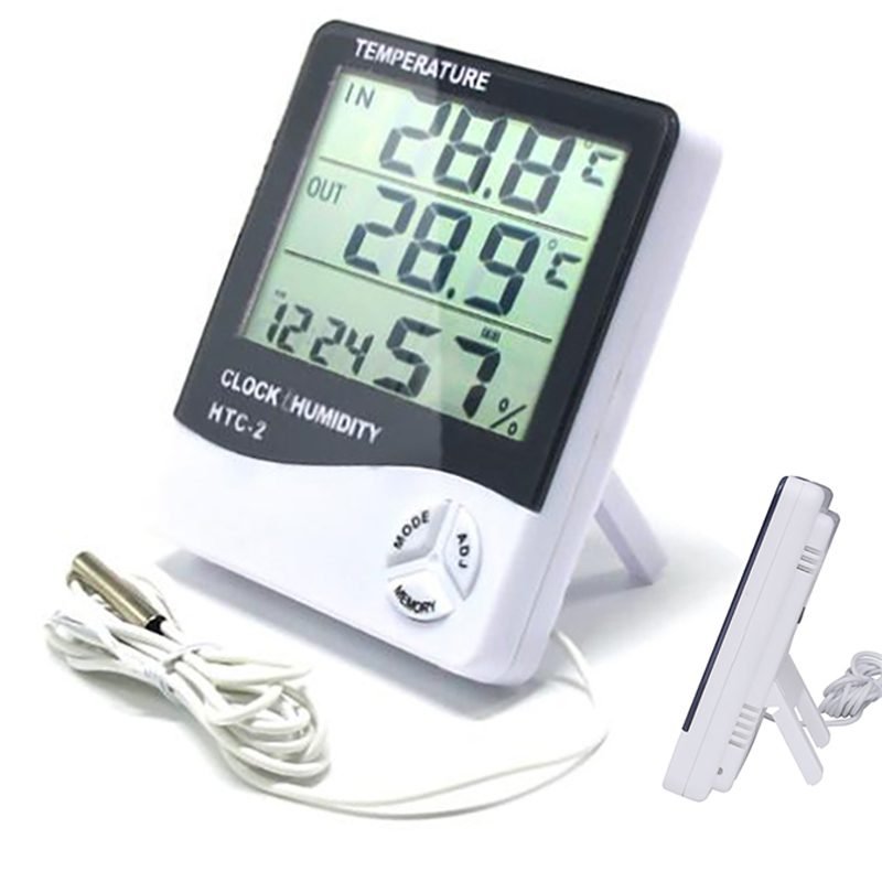 Digital Temperature Meter - Monitor Room Temperature and Humidity HTC-2 -  Electronics Pro