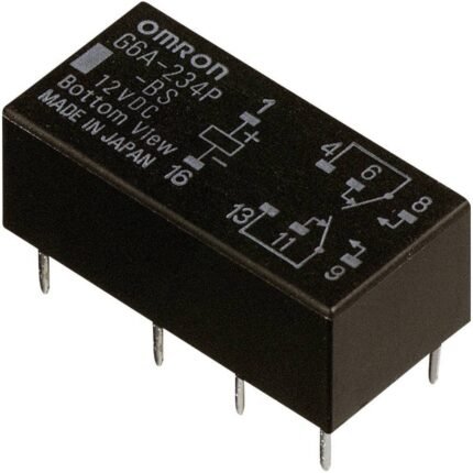 Omron-DPDT-Non-Latching-Relay-PCB-Mount-12V-dc-Coil-2A