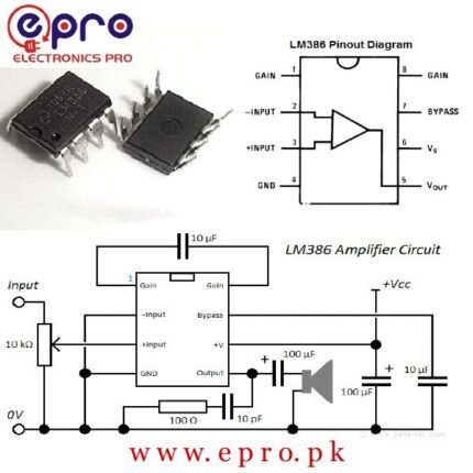 LM386 Audio Power Amplifier IC in Pakistan