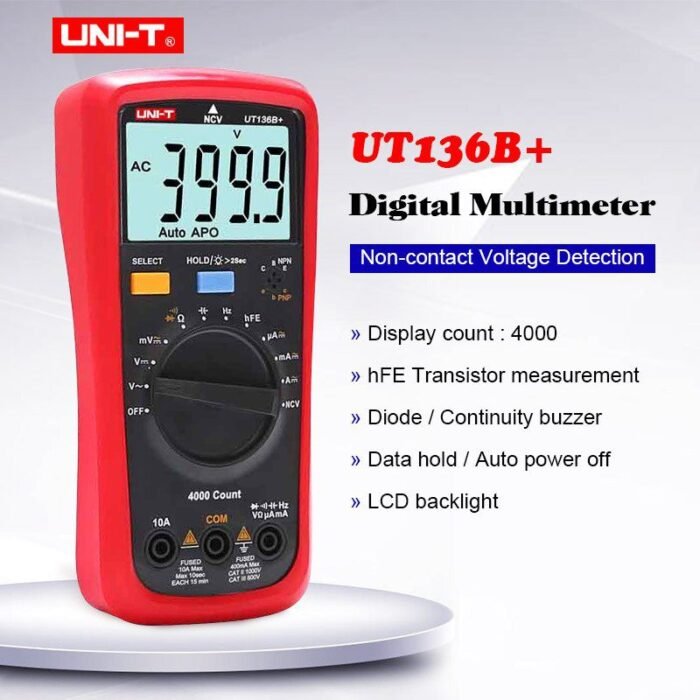 UNI T UT136B UT136C Digital Multimeter AC DC volt current meter Ohm Capacitance hFE Diode transistor
