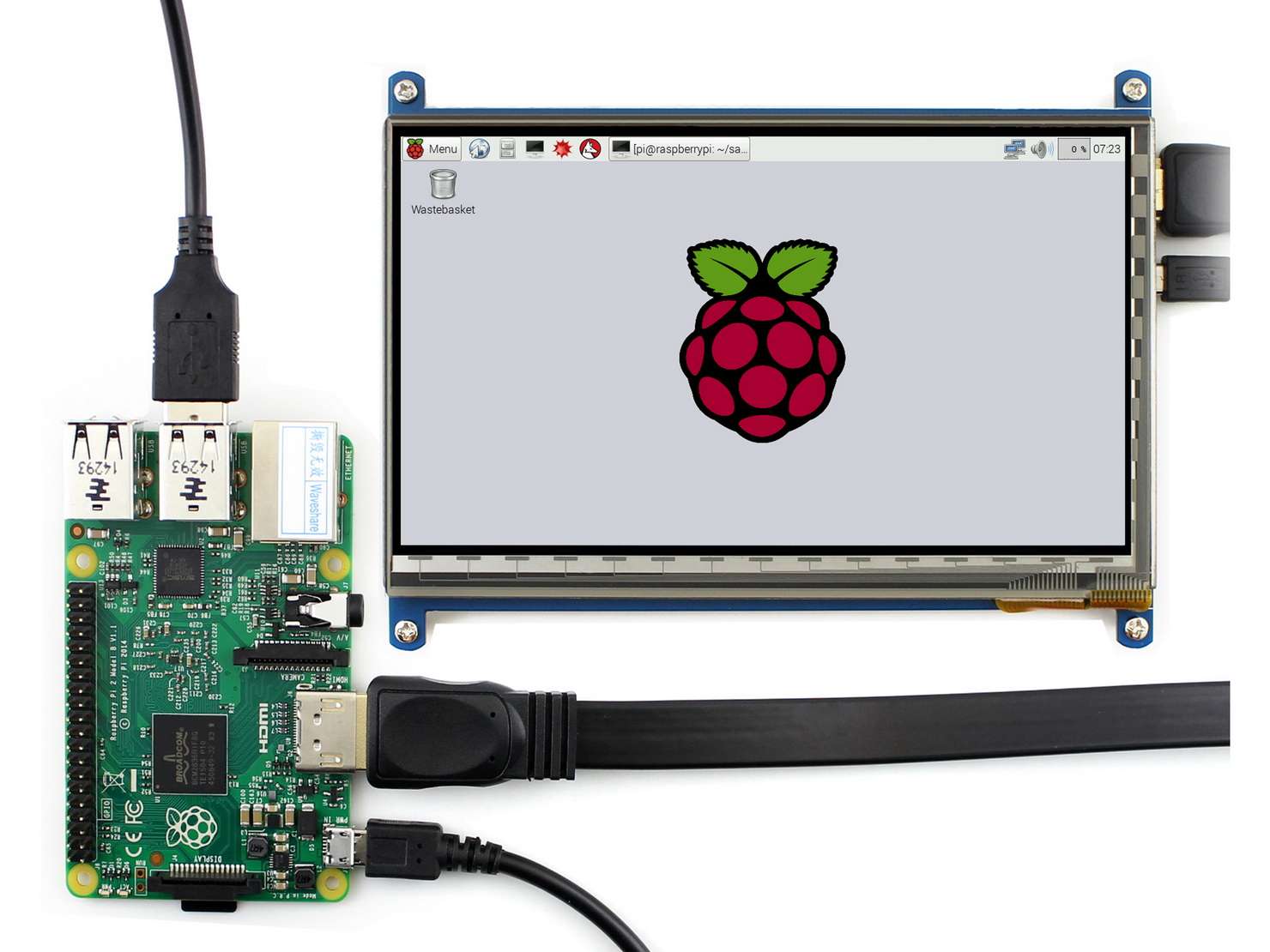 7 Inch 1024x600 LCD Touch Screen Display For Raspberry Pi 4 B, All Platforms & PC